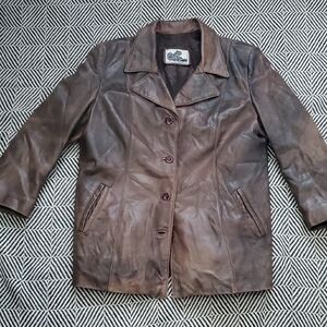 VTG Cuir L'Incomparable Oversized Brown Leather Women's Jacket